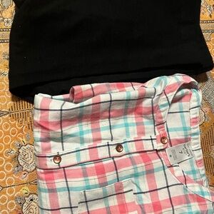 Plaid Button-Up Shirt and Black Pants Set 7
